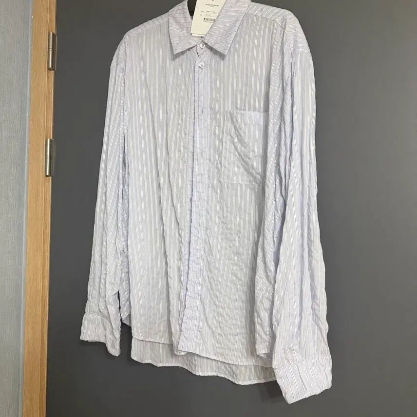 [BUNJANG] Wooyoungmi 26ss Blue Seersucker Textured Shirt - Size 48 / 우영미 / 26ss 블루 시어서커 텍스쳐 셔츠 / 48