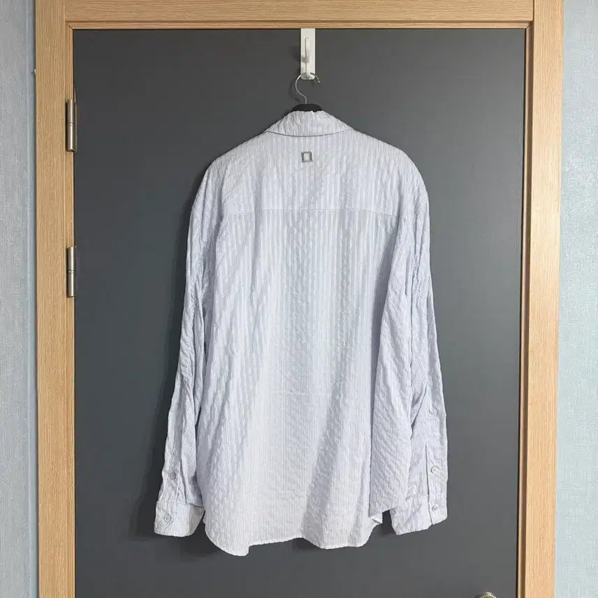 [BUNJANG] Wooyoungmi 26ss Blue Seersucker Textured Shirt - Size 48 / 우영미 / 26ss 블루 시어서커 텍스쳐 셔츠 / 48