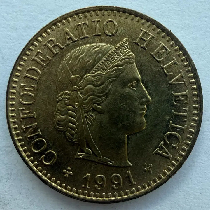 [BUNJANG] 1991 Switzerland 5 Rappen Coin / 1991년 스위스 5라펜 동전 S3537