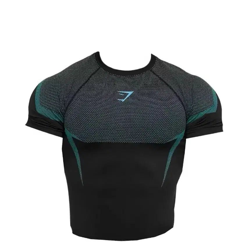[BUNJANG] Gymshark Onyx 5.0 Seamless Brand Blue T-Shirt / 짐샤크 오닉스 브렌드 블루