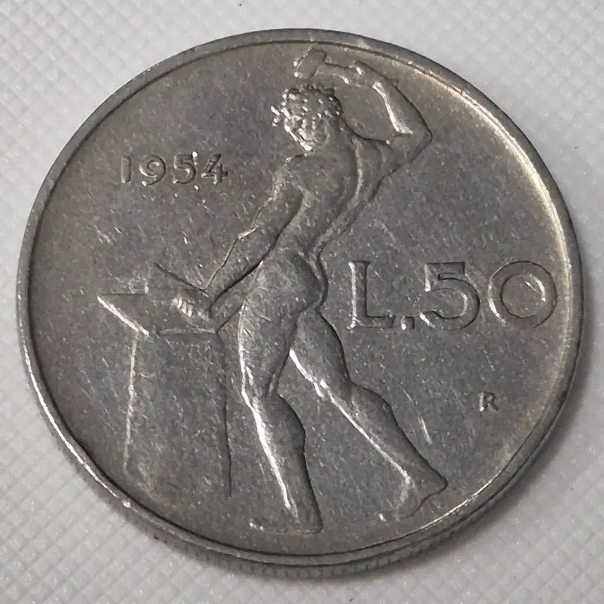 [BUNJANG] 1954 Italy 50 Lire Coin / 1954년 이탈리아 50리라 동전 zk-3859