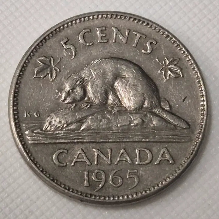 [BUNJANG] 1965 Canada 5 Cents Coin / 1965년 캐나다 5센트 동전 zk-3863