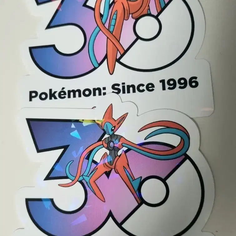 [BUNJANG] Pokemon 30th Anniversary Logo Sticker Deoxys (Set of 2) / 포켓몬 30주년 기념 로고 스티커 테오키스 2종