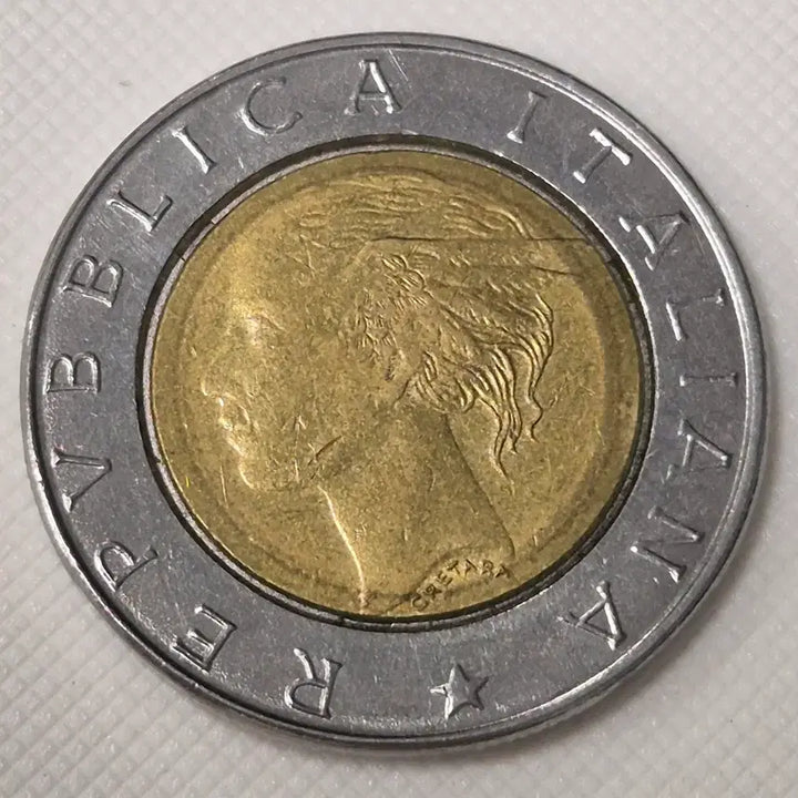 [BUNJANG] 1994 Italy Luca Pacioli 500 Lire Commemorative Coin / 1994년 이탈리아 루카 파치올리 기념 500리라 동전 zk-3868
