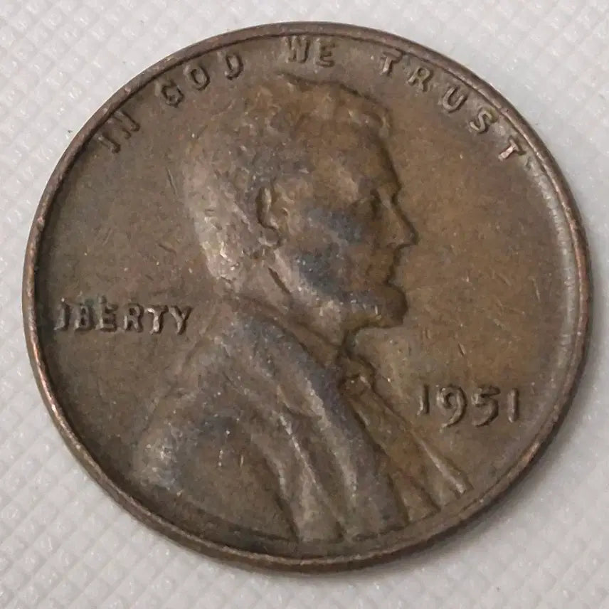 [BUNJANG] 1951 US Lincoln Cent Coin / 1951년 미국 링컨 1센트 동전 zk-3871