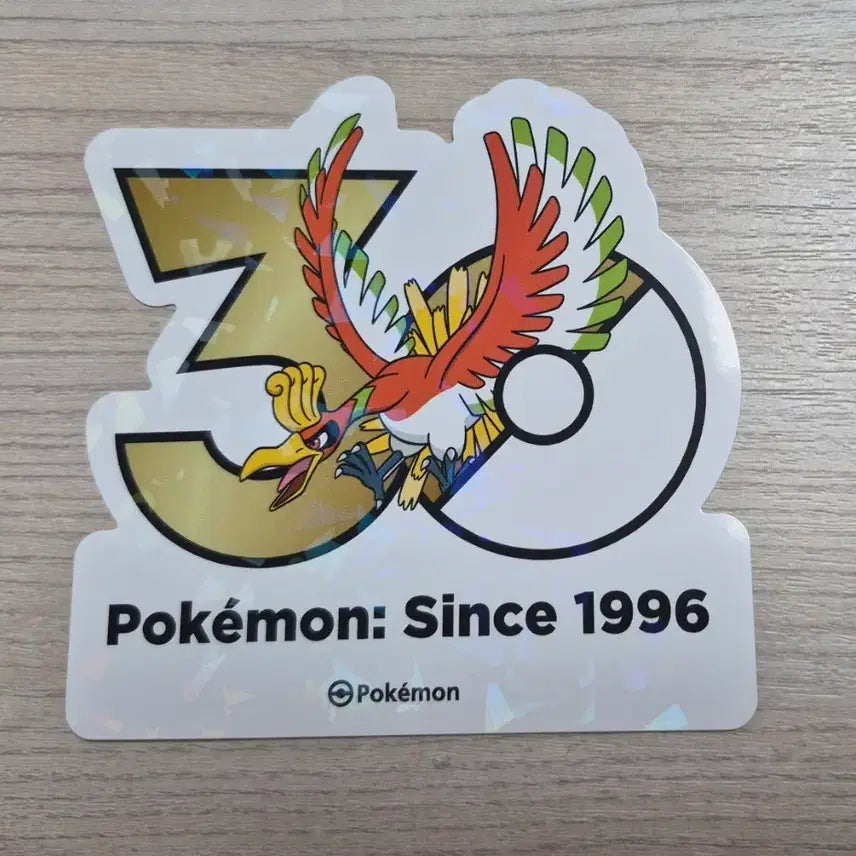 [BUNJANG] Pokemon 30th Anniversary Logo Ho-Oh Sticker / 포켓몬 30주년 로고 스티커 칠색조