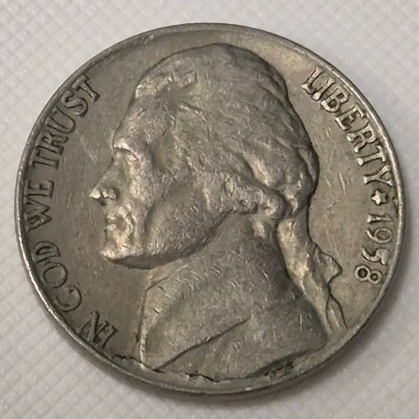 [BUNJANG] 1958 United States 5 Cent Coin / 1958년 미국 5센트 동전 zk-3873