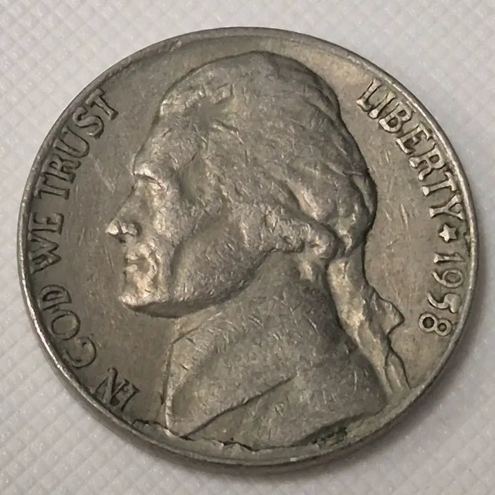 [BUNJANG] 1958 United States 5 Cent Coin / 1958년 미국 5센트 동전 zk-3873
