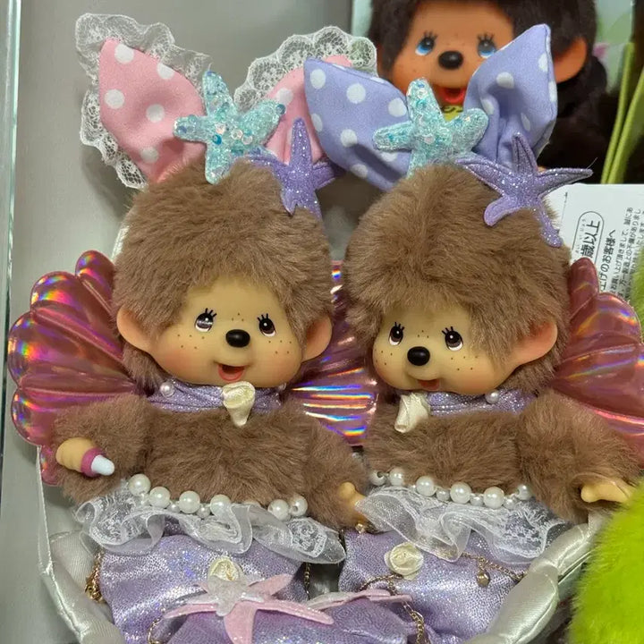 [BUNJANG] Hong Kong Rabbit Monchhichi Set / 홍콩 토끼 도트 몬치치 세트