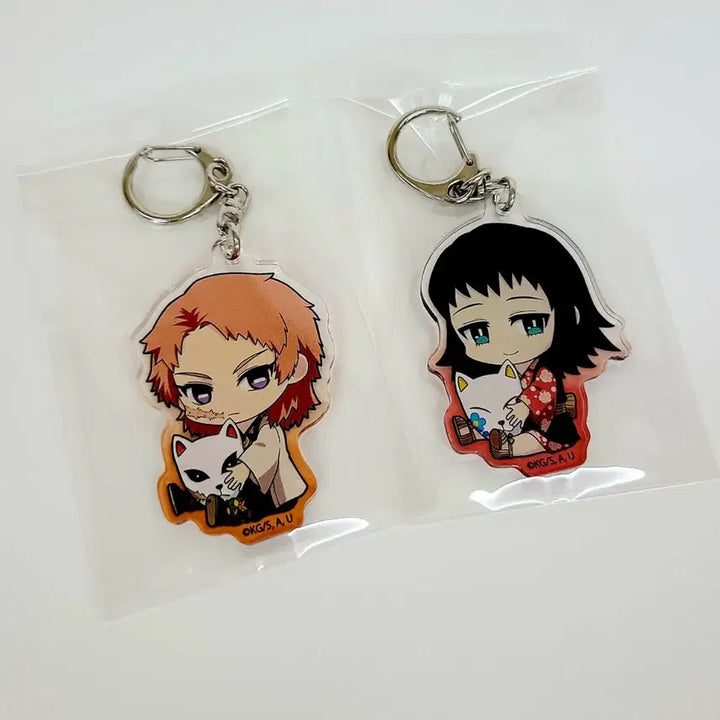 [BUNJANG] Demon Slayer Sabito Makomo Acrylic Keyring Bag Charm / 귀멸의칼날 사비토 마코모 아크릴 키링 가방고리 새상품
