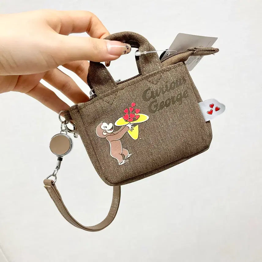 [BUNJANG] Curious George Monkey Reel Pass Pouch Keyring / 일본정품 큐리어스조지 오사루조지 원숭이 릴패스 파우치 키링