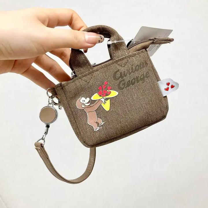 [BUNJANG] Curious George Monkey Reel Pass Pouch Keyring / 일본정품 큐리어스조지 오사루조지 원숭이 릴패스 파우치 키링