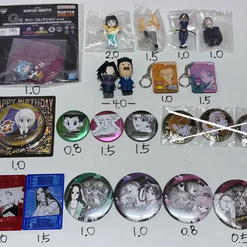 [BUNJANG] Hunter x Hunter Jump Shop Keyring, Can Badge, Ichiban Kuji Desktop Mascot, Neferpitou, Illumi / 헌터헌터 점프샵 키링 캔뱃지 제일복권 데스크탑 마스코트 네페르피트 이르미