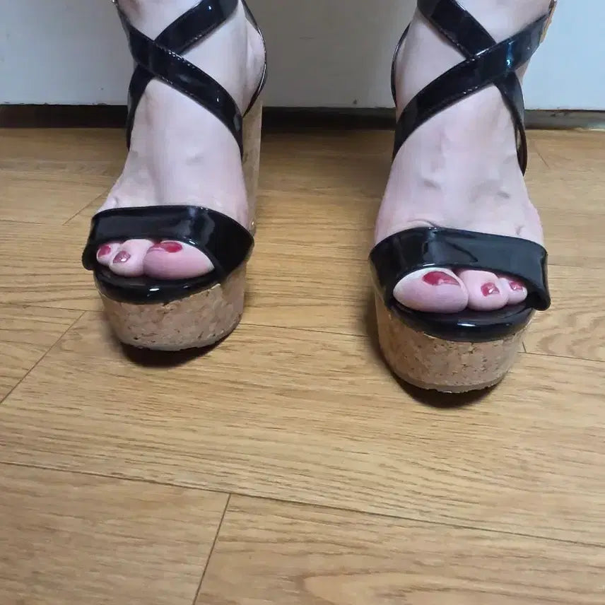 [BUNJANG] Jimmy Choo Bridget 85 Wedge Sandals Patent Leather EU 36 / 지미추 BRIDGET 85 웨지 샌들 36사이즈 정품 박스 포함