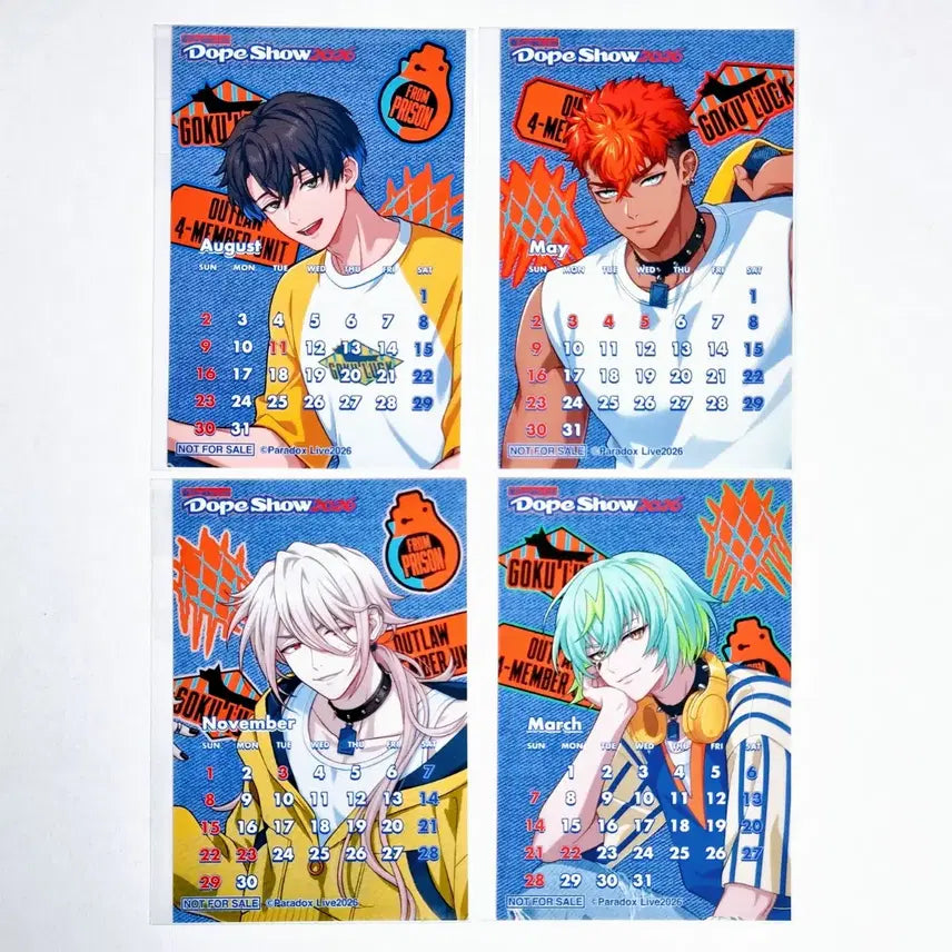 [BUNJANG] Paradox Live Calendar Sticker Set (Gokuraku) / 파라라이 캘린더 스티커 - 고쿠Luck 고쿠락 파라독스 라이브