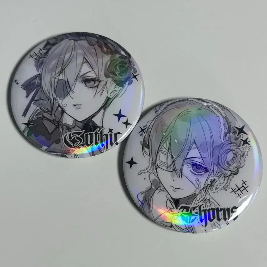 [BUNJANG] Black Butler Ciel Holographic Can Badge Bundle / 흑집사 시엘 비공굿 캔뱃지 일괄 홀로그램