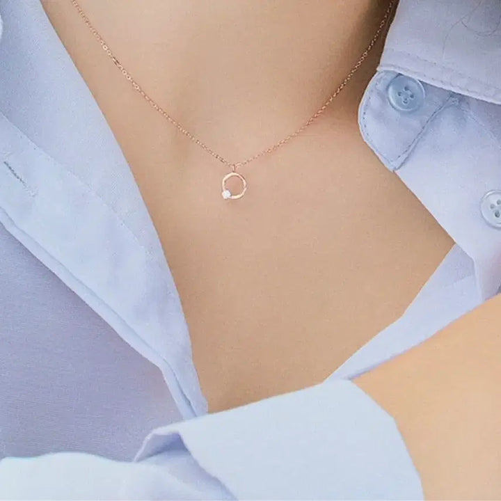 [BUNJANG] J.ESTINA 14K Rose Gold Cubic Necklace / 제이에스티나 14k 로즈골드 큐빅 목걸이