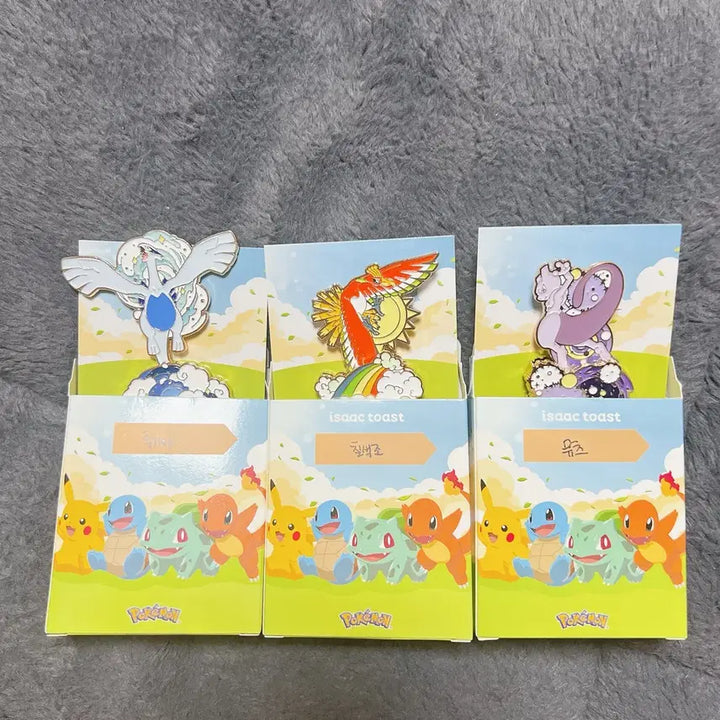 [BUNJANG] Unsealed Pokemon Badge Secret 3 Types (Lugia/Ho-Oh/Mewtwo) + Shopping Bag / (개봉) 이삭_포켓몬뱃지 시크릿3종 (루기아/칠색조/뮤츠) + 쇼핑백
