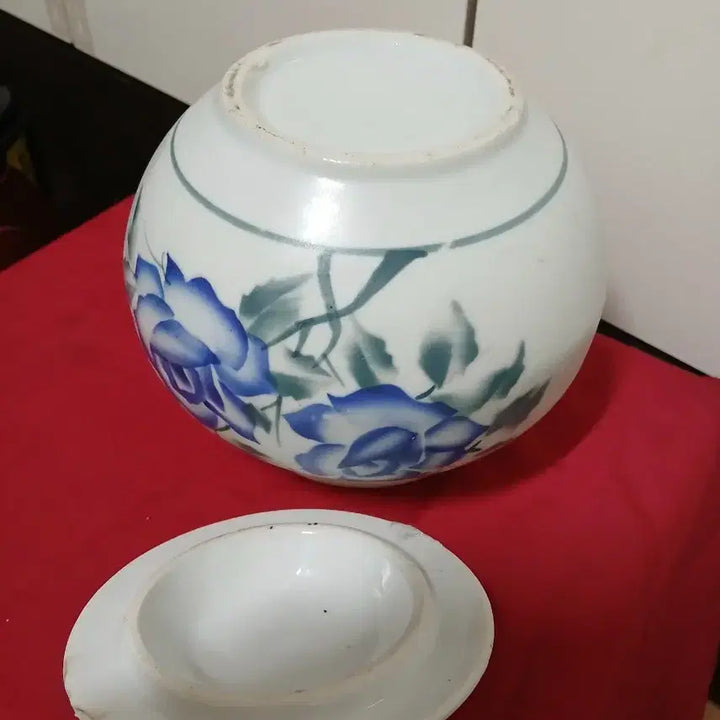 [BUNJANG] Joseon Dynasty Celadon Porcelain Jar with Lid / 청화 백자