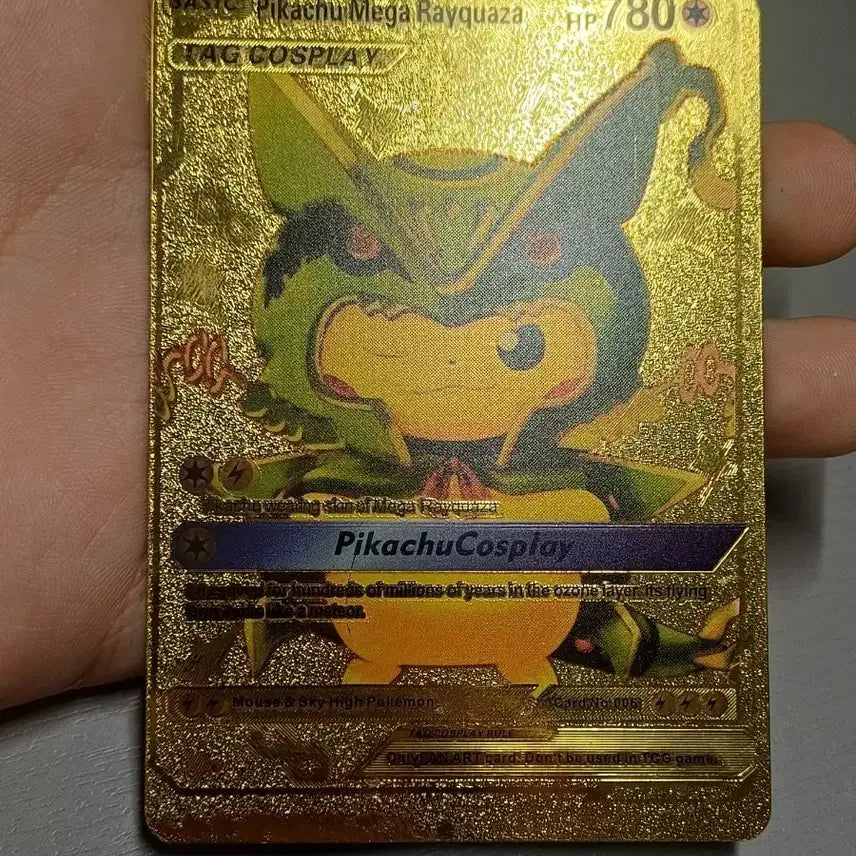 [BUNJANG] Pikachu Mega Rayquaza Cosplay Gold Card / 피카츄 메가 레쿠쟈