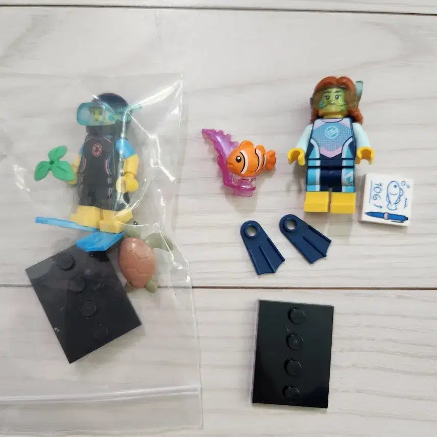 [BUNJANG] LEGO Minifigure Snorkeler Turtle Nemo Series 71052 / 레고 미니피규어 스노클링 잠수부 거북이 니모 71052