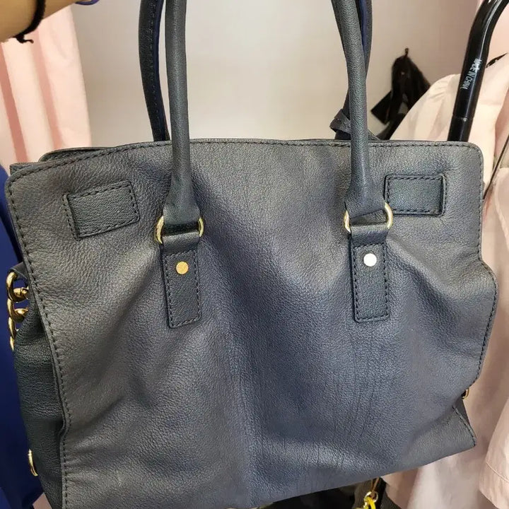 [BUNJANG] Michael Kors Hamilton Navy Leather Tote Bag / 마이클코어스 토트백 네이비