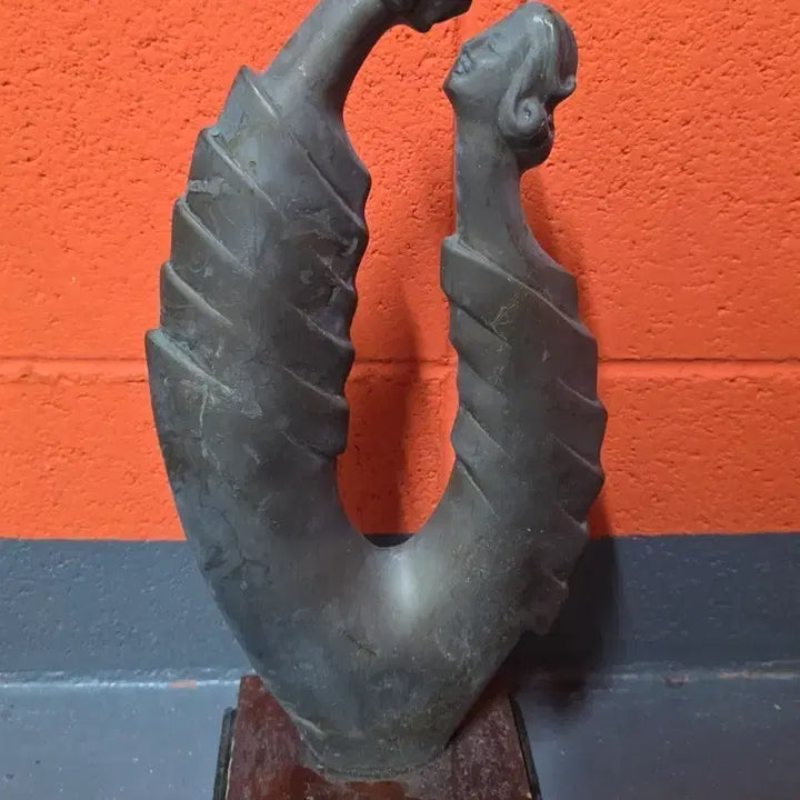 [BUNJANG] Modern Abstract Couple Sculpture Bronze Figurine Antique Decor / 모던 추상 커플 조각상 앤틱 장식품