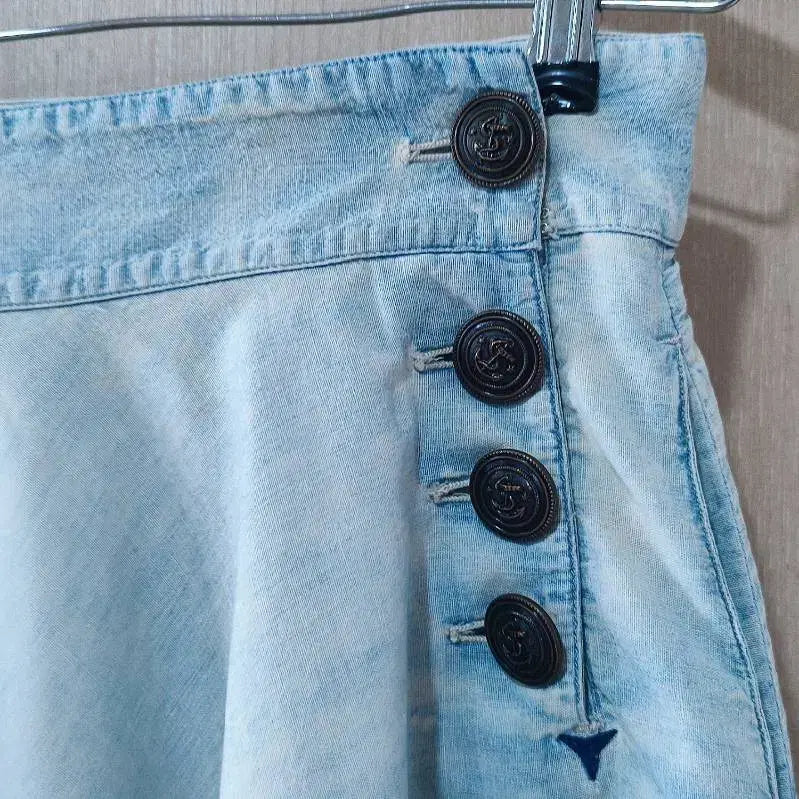 [BUNJANG] Ralph Lauren Light Wash Denim Midi Skirt Size 55 / 랄프로렌 데님 스커트 연청색 55