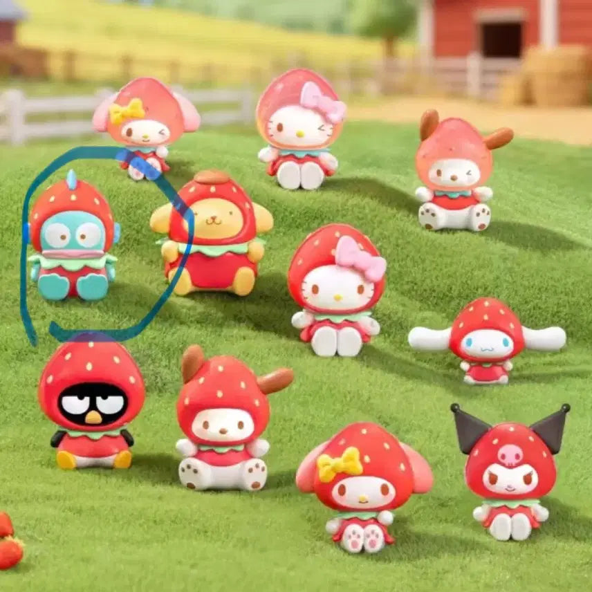 [BUNJANG] TOP TOY Sanrio Hangyodon Strawberry Series Acrylic Charm / TOP TOY 탑토이 산리오 딸기 시리즈 한교동 키링