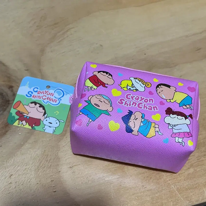 [BUNJANG] Crayon Shin-chan Sleeping 6 Friends Square Zipper Pouch / 짱구 잠자는 6인방 사각 지퍼 파우치
