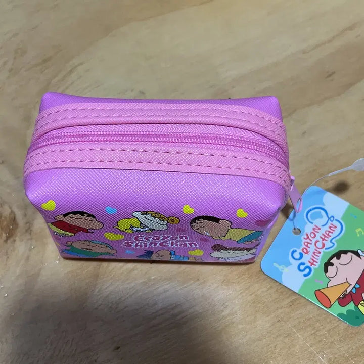 [BUNJANG] Crayon Shin-chan Sleeping 6 Friends Square Zipper Pouch / 짱구 잠자는 6인방 사각 지퍼 파우치