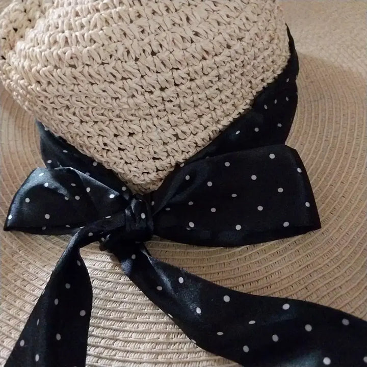 [BUNJANG] Wide Brim Straw Bucket Hat with Ribbon Detail / 밀짚 모자 벙거지 챙 넓은 리본 포인트