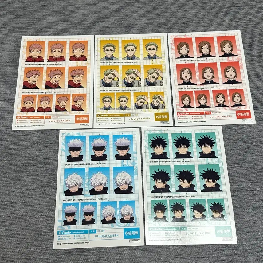 [BUNJANG] Jujutsu Kaisen Proof Photo Special Set Gojo Megumi Nanami Yuji Nobara / 주술회전 팝업 증명사진 특전 풀셋 고죠 메구미 나나미 유지 노바라