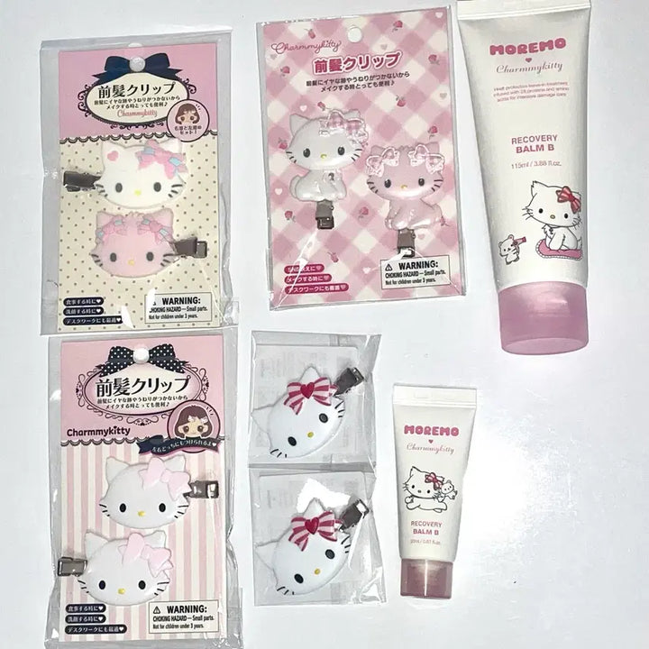 [BUNJANG] Sanrio Hello Kitty Chamikitty Honey Cute Hairpin Clip Set / 산리오 키티 챠미키티 허니큐트 헤어핀 헤어클립 머리핀 콜라보