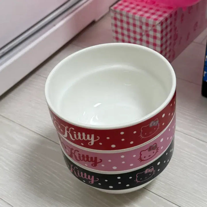 [BUNJANG] Vintage Kitty Ceramic Rice Bowl Set / (새상품) 고전키티 국그릇세트