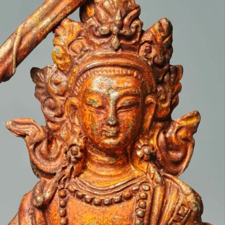 [BUNJANG] Tibetan Nepalese Gilt Bronze Manjushri Seated Statue Antique Art Collectible Buddhist / 티벳 네팔 금동 문수보살 좌상 불상 골동품 고미술품 수집품 불교