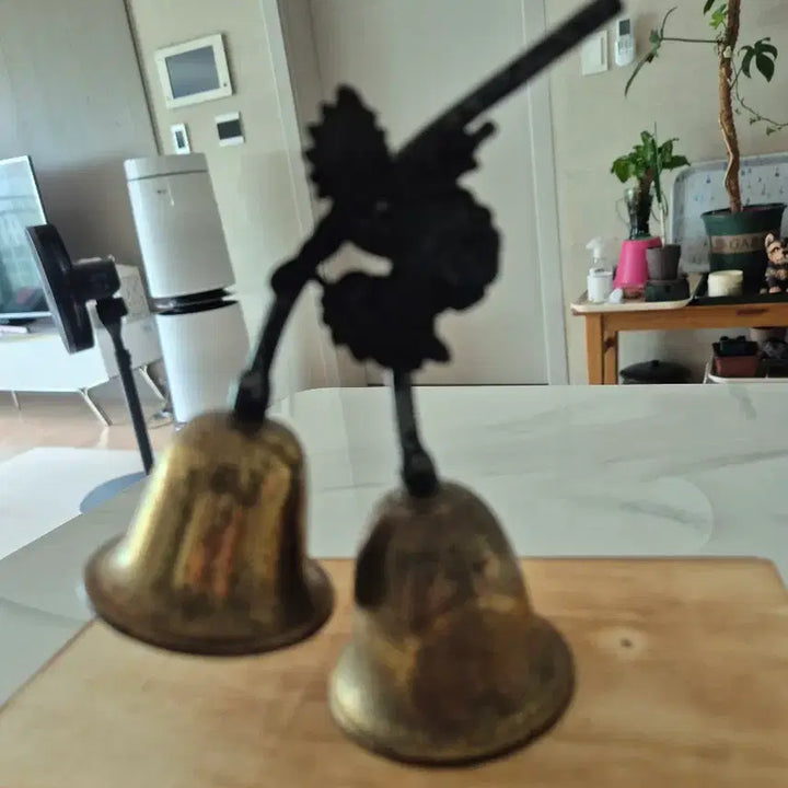 [BUNJANG] French Antique Bronze Brass Rose Decorative Bell Set / 프랑스 앤틱 브론즈 브라스 장미 장식벨