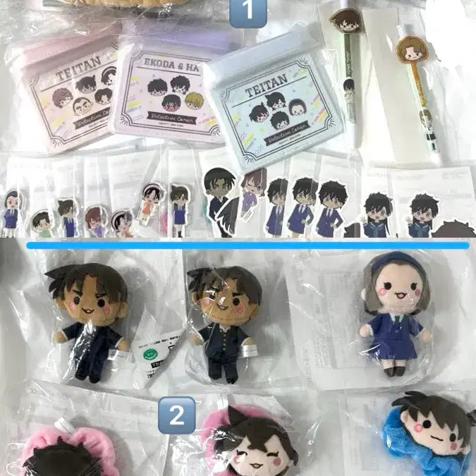 [BUNJANG] Detective Conan Sega Prize Pouch, Pass Case, Hair Ties, Plush, Sticker Set / 명탐정코난 세가 쿠지 A상 B상 C상 파우치 누이 카이토 헤이지 신이치