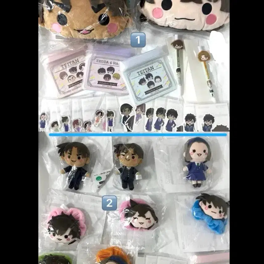 [BUNJANG] Detective Conan Sega Prize Pouch, Pass Case, Hair Ties, Plush, Sticker Set / 명탐정코난 세가 쿠지 A상 B상 C상 파우치 누이 카이토 헤이지 신이치