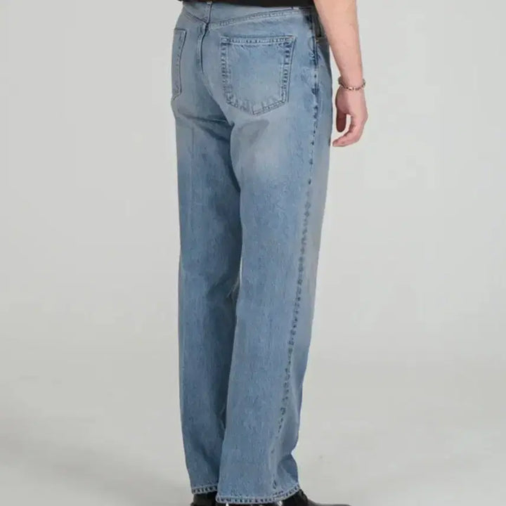 [BUNJANG] Brandied Relaxed Straight Light Blue Jeans / 51005 HISHITOMO LIGHT BLUE JEANS