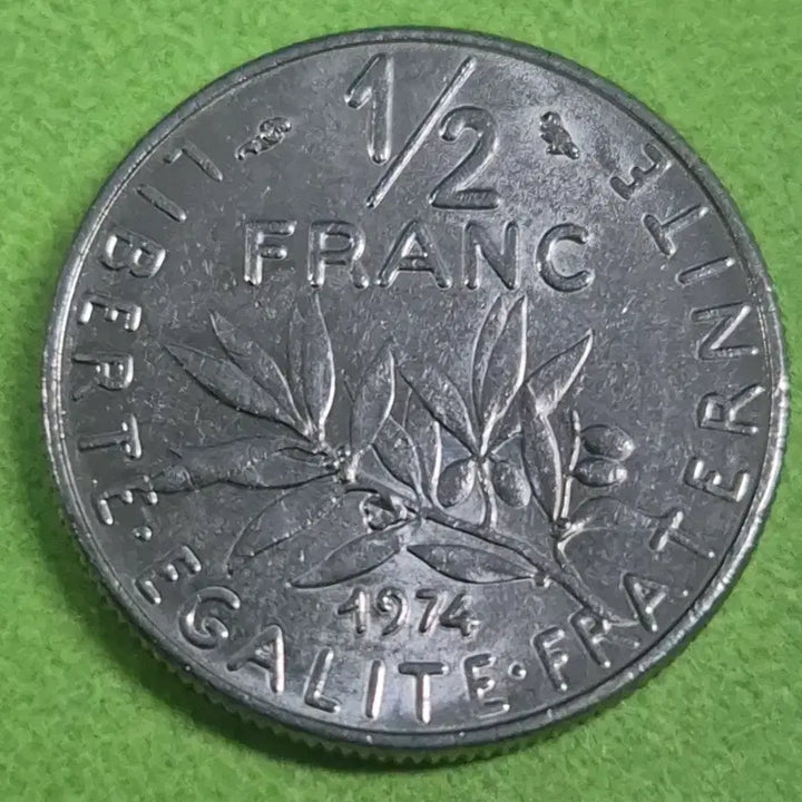 [BUNJANG] 1974 France 1/2 Franc Coin / 1974 프랑스 1/2프랑 동전 M3240