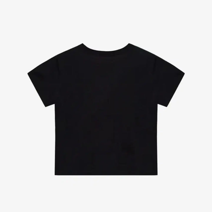 [BUNJANG] Rock Cake Logo Denim Semi-Crop Short Sleeve T-Shirt / 락케이크 로고 데님 세미크롭 반팔