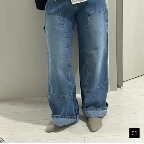 [BUNJANG] Poeto Girls Pocket Pants Mid Denim / 포에토 걸즈 포켓 팬츠 미드 데님(1회 착용)
