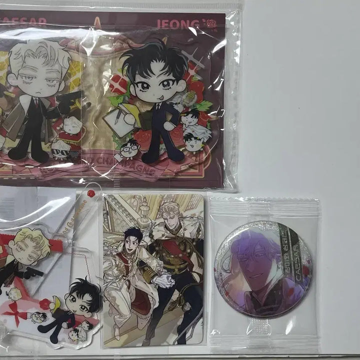 [BUNJANG] Jangmiwa Champagne (Jangsham) Acrylic Stand, Photocard &amp; Can Badge Bundle Set / 장미와샴페인 장샴 아크릴&amp;포카&amp;캔벳지