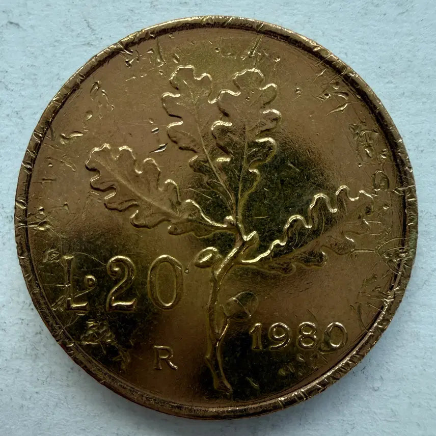 [BUNJANG] 1980 Italy 20 Lire Coin / 1980년 이탈리아 20리라 동전 S3566