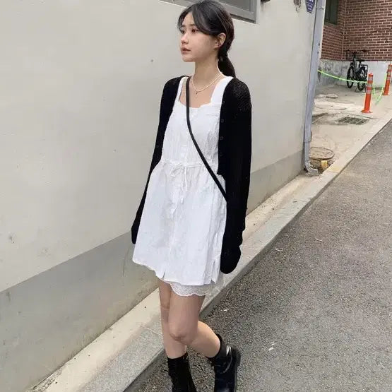 [BUNJANG] AidinAble Layered Sleeveless Blouse Dress / 에이딘에이블 나시 레이어드 블라우스 원피스