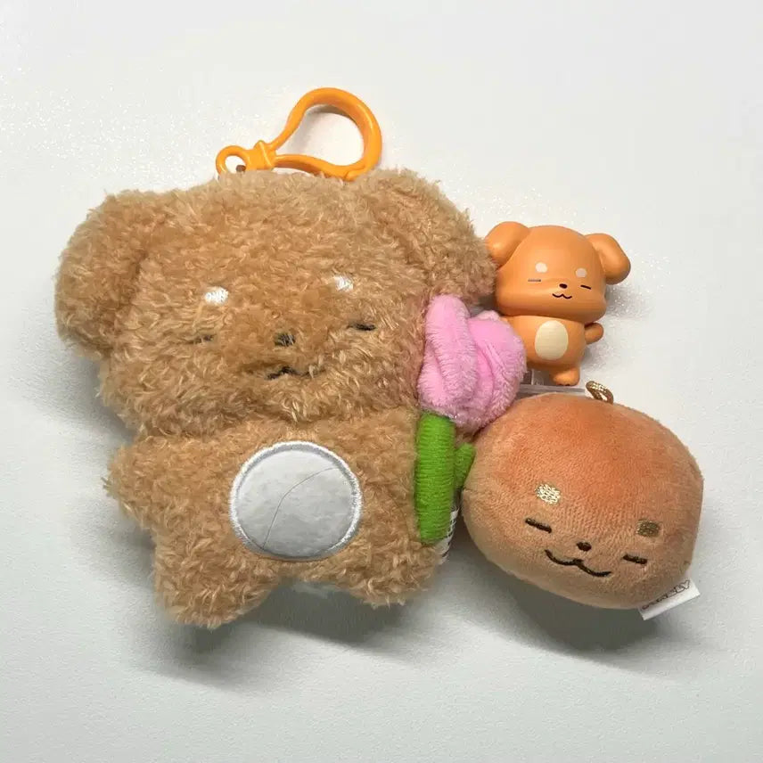 [BUNJANG] Pixelie DeukDuk Mochi Plush Keychain Set / 픽셀리 뜰팁 덕개 인형 키링 피규어 찹쌀떡 모찌 키링 일괄
