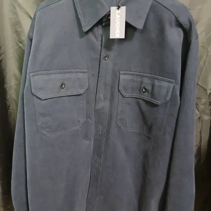 [BUNJANG] LAUGHER Navy Twill Shirt Jacket (M) / LAUGHER 라퍼 셔츠 자켓 네이비 M