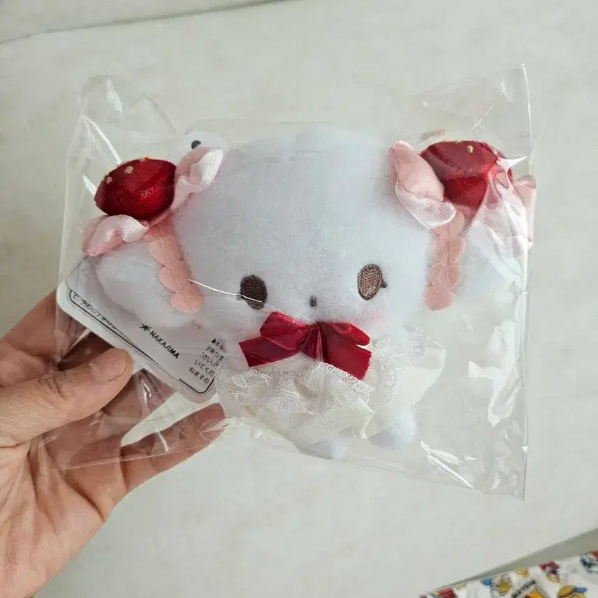 [BUNJANG] Sanrio Sweet Cake Strawberry Shortcake Mascot CorgiMung Plush / 산리오 스위트 케이크 딸기 쇼트 케이크 마스코트 코기뮹인형