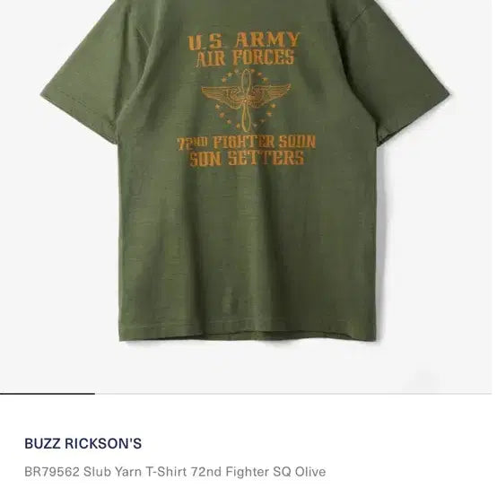 [BUNJANG] Buzz Rickson Slub Yarn T-Shirt 72nd Fighter / 버즈릭슨 BR79562 Slub Yarn T-Shirt 72nd Figh